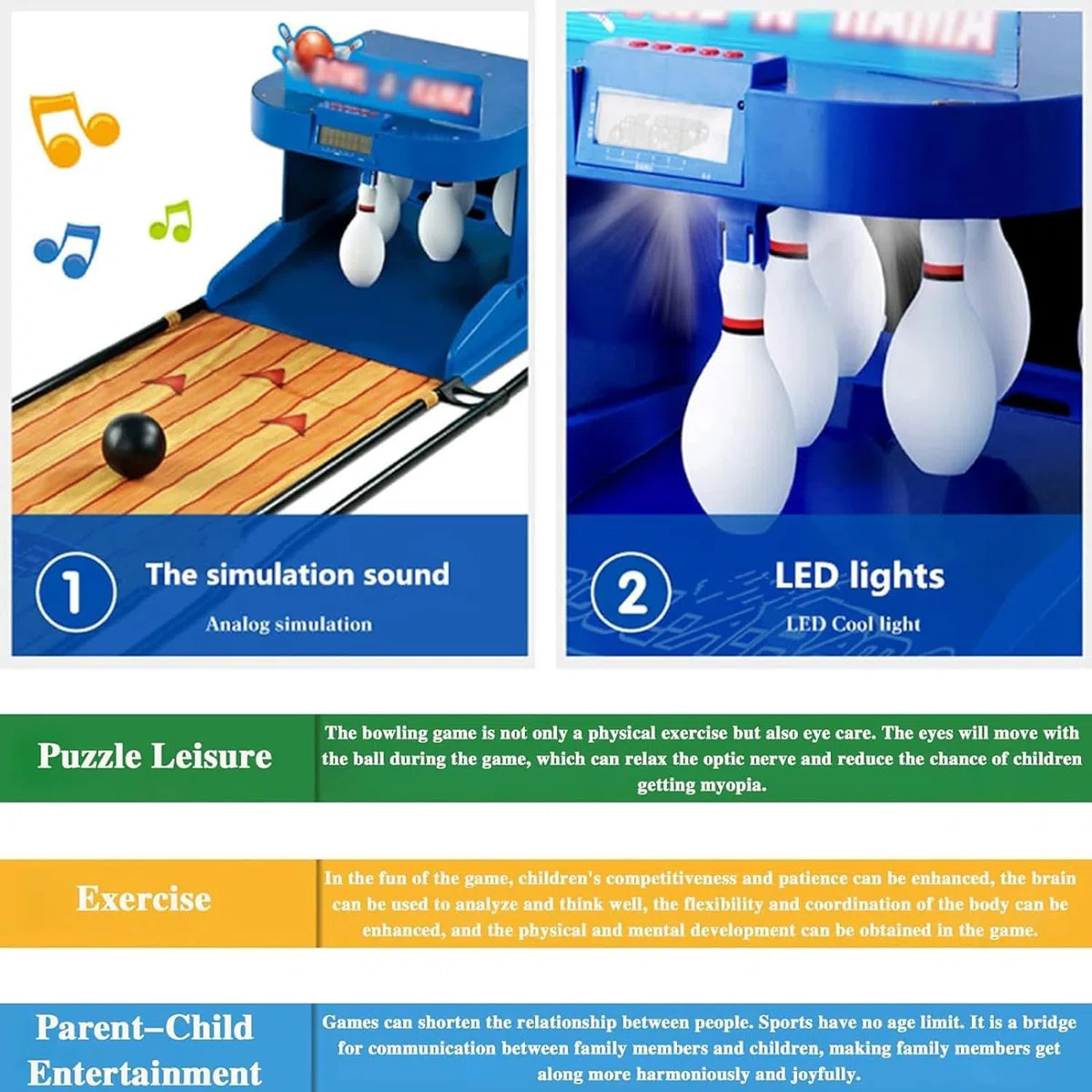 Juego Electrónico De Bolos, Consola De Juegos Eléctrica para Deportes De Interior, Máquina De Fitness Interactiva De 3,5 M, Marcador LED, Efecto De Sonido De Simulación, para Uso Doméstico