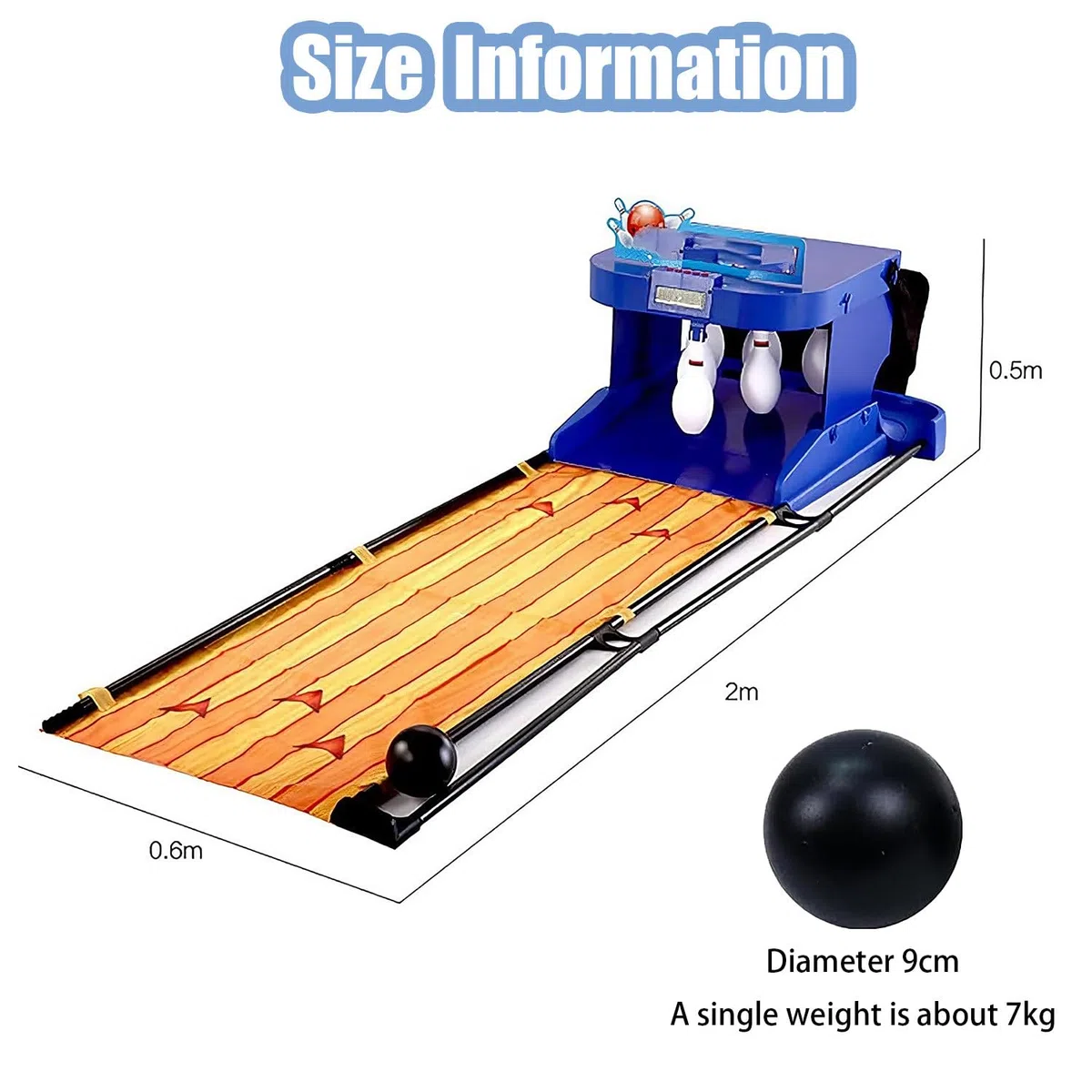 Juego de Bolos para niños, Consola de Juegos Deportivos de Interior con Bola de Bolos, Marcador LED, reinicio automático, iluminación y Sonido simulado. Entretenimiento en casa 2m/6ft
