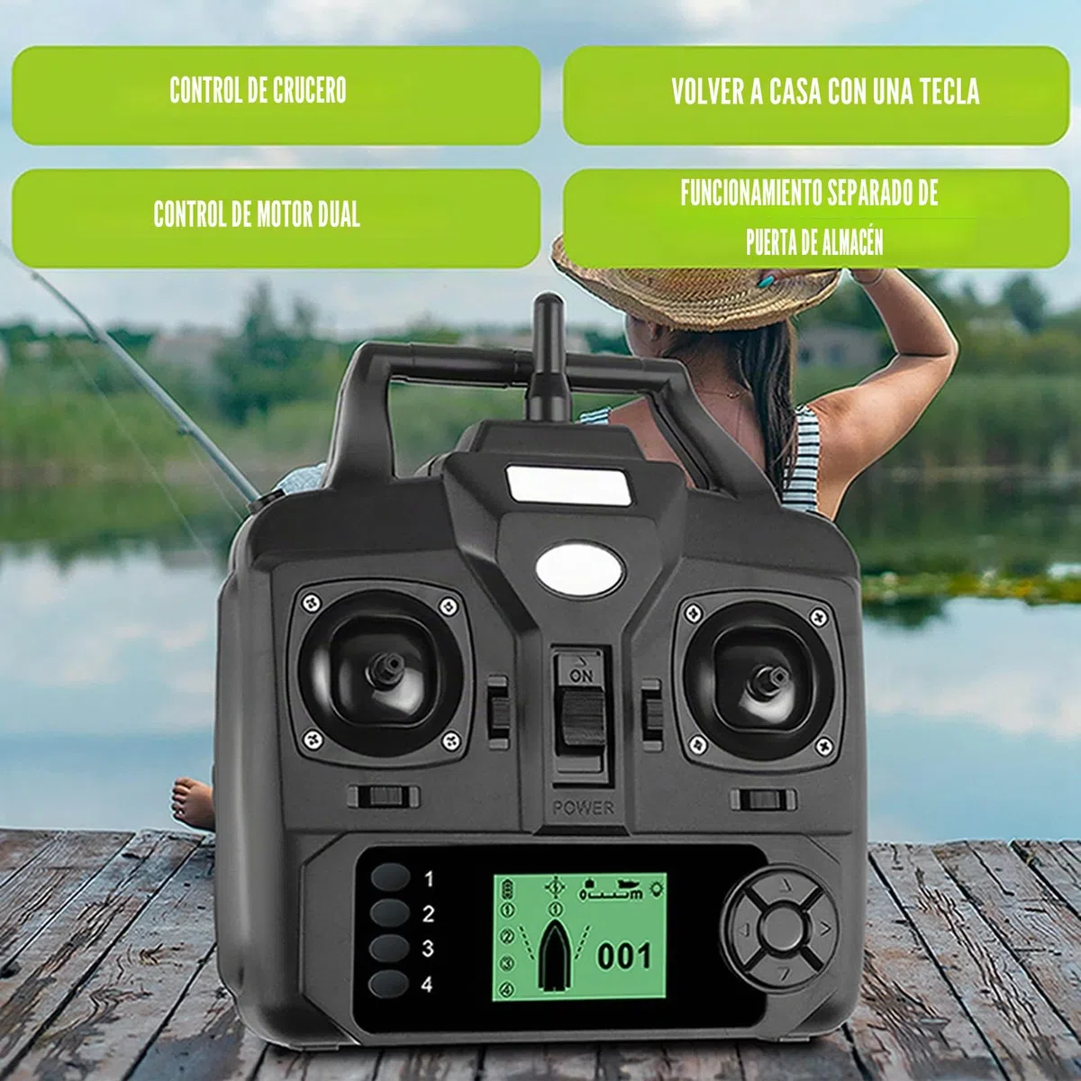 Señuelo de pesca RC barco, barco de pesca, barco de pesca, barco de crucero GPS con batería de 12000 mAh (fibra de carbono, GPS 12000 mAh)