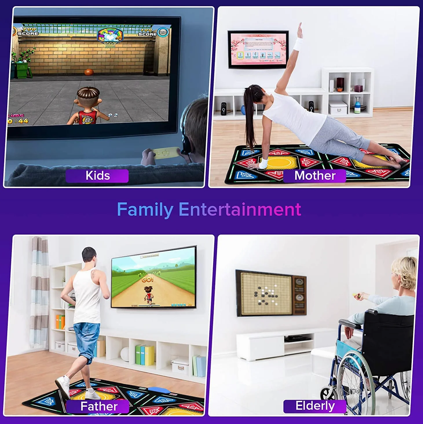 Tapete de baile HDMI con cámara para niños y adultos, almohadilla electrónica de baile musical con 1030 juegos, tarjeta de memoria de 64 GB, 81 videos musicales y 650 canciones, tapete de baile de