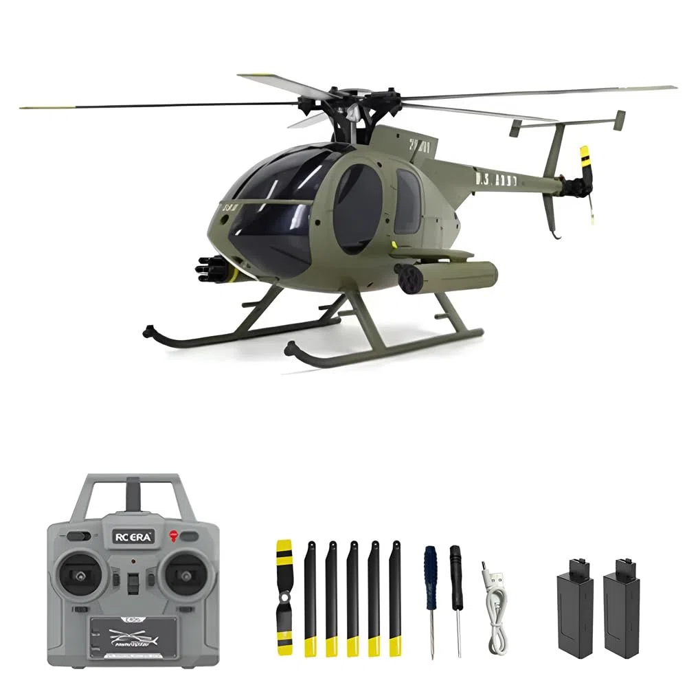 GoolRC Helicóptero RC C189, helicóptero de control remoto de 4 canales, 1:28 2.4 GHz MD500 RC avión con giroscopio de 6 ejes, motores sin escobillas, despegue/aterrizaje con una tecla para adultos, 2