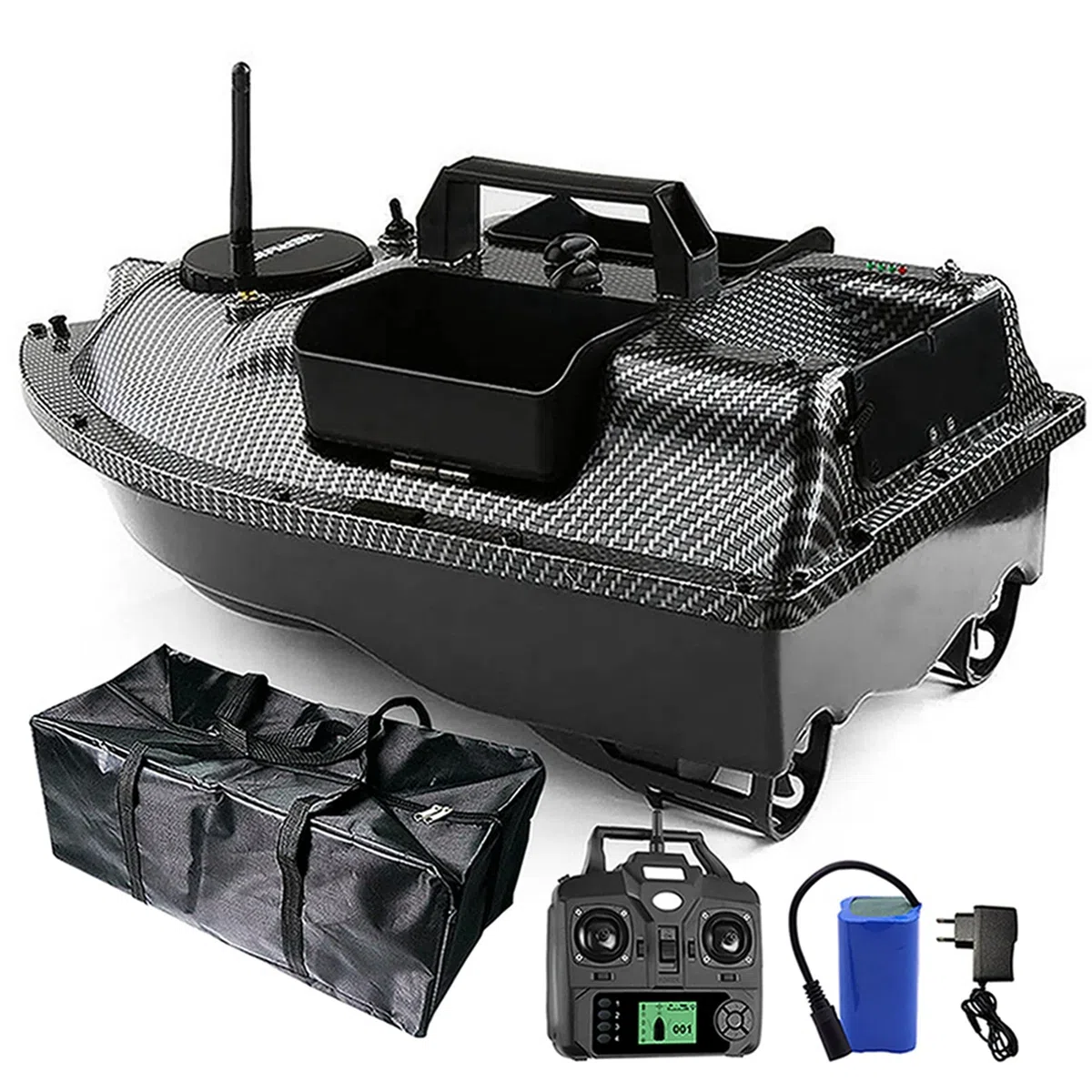 Señuelo de pesca RC barco, barco de pesca, barco de pesca, barco de crucero GPS con batería de 12000 mAh (fibra de carbono, GPS 12000 mAh)