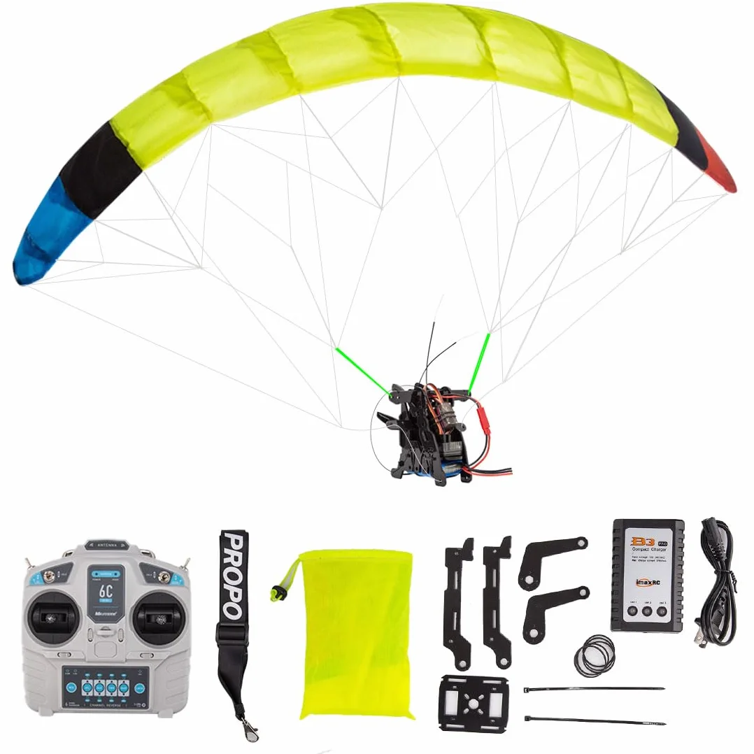 Parapente eléctrico RC de 100 cm RTF, avión paramotor alimentado de 2.4 GHz con ala plegable, tiempo de vuelo de 30 minutos y acrobacias aéreas estables de alto vuelo para adultos