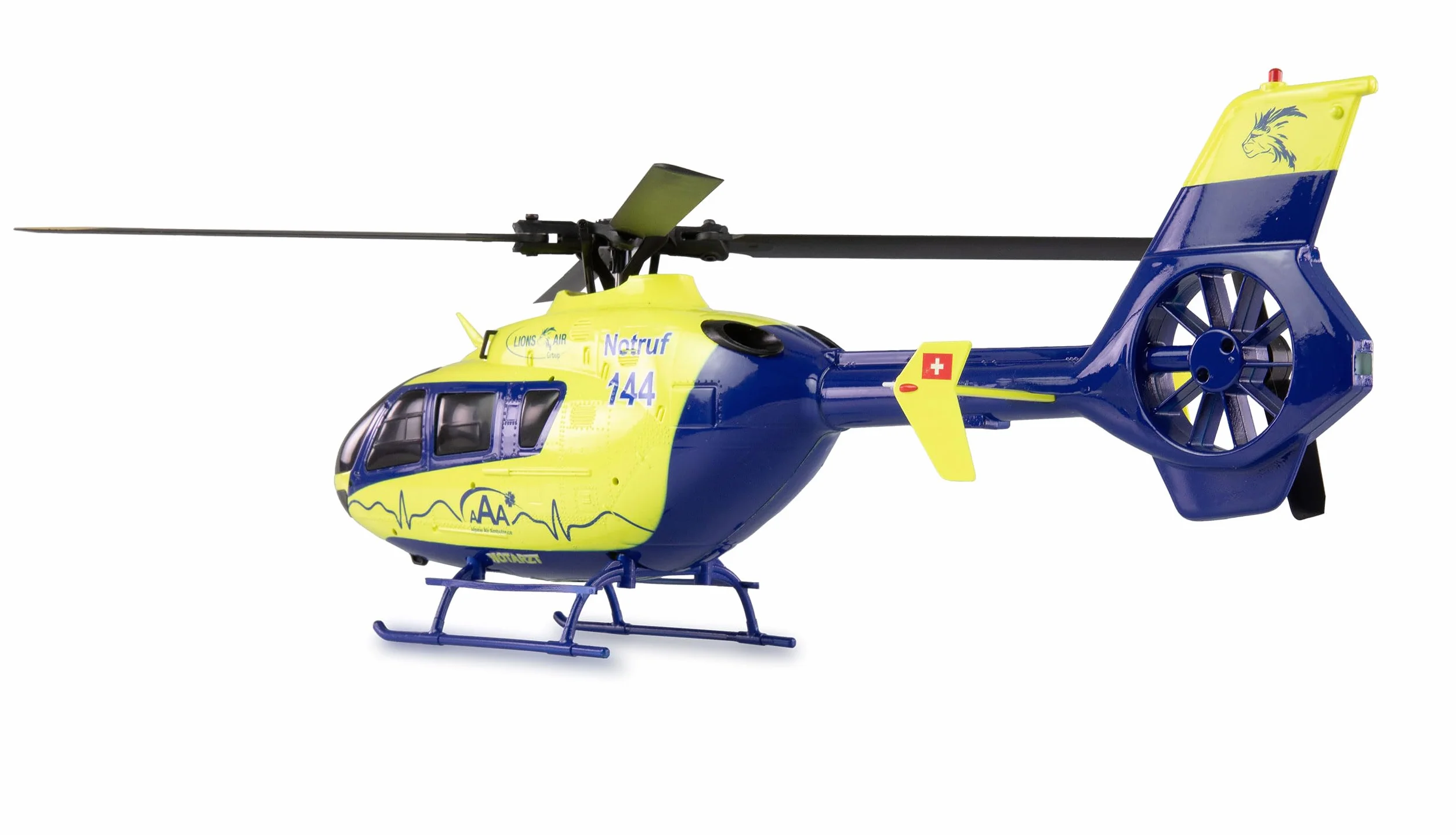 Amewi AFX-135 Pro Alpine Air Ambulance Helicóptero de 6 Canales teledirigido 6G RTF Amarillo neón
