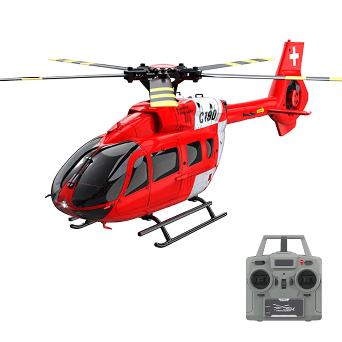 Helicóptero teledirigido, 2,4 GHz RC helicóptero con motor sin escobillas doble, 4 canales, posicionamiento de flujo óptico, estabilización de giroscopio de seis ejes