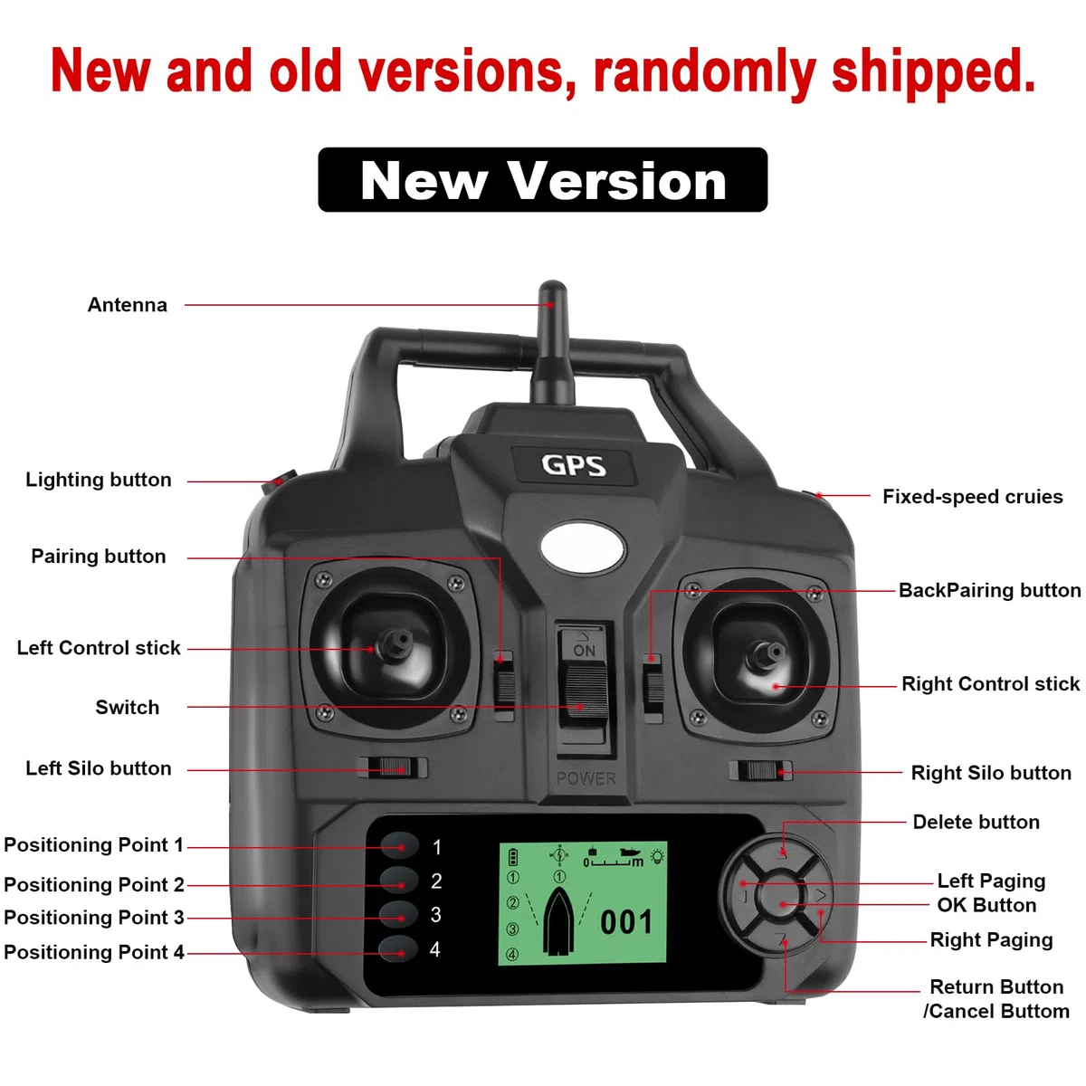 RC Cebo de Pesca de Barco 500m Distancia GPS Postion travesía Auto Remoto Control de la Pesca de Cebo Vivo con Control de Almacenamiento de Tres ablel anidamiento