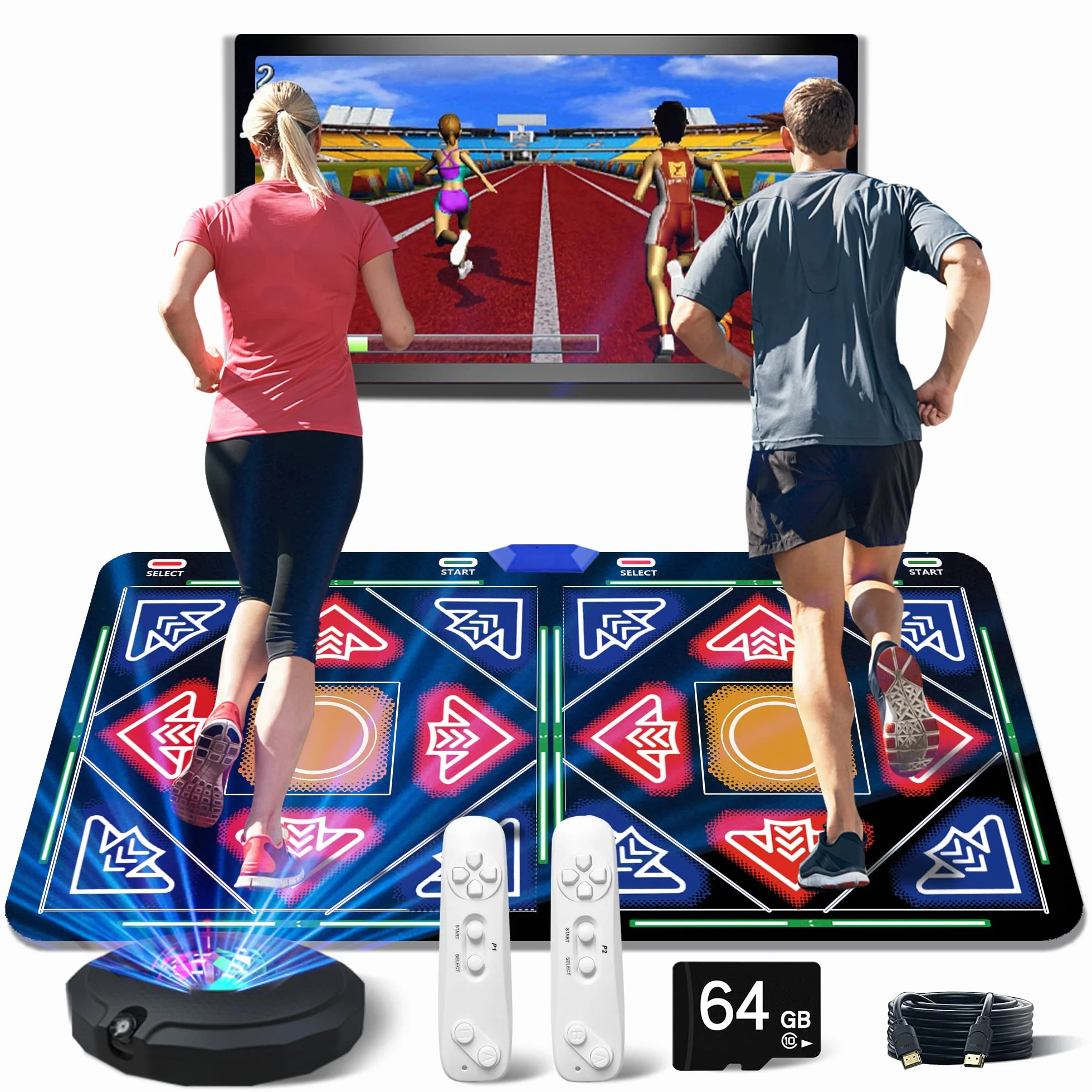 Tapete de baile HDMI con cámara para niños y adultos, almohadilla electrónica de baile musical con 1030 juegos, tarjeta de memoria de 64 GB, 650 canciones y 81 videos musicales, tapete de baile de