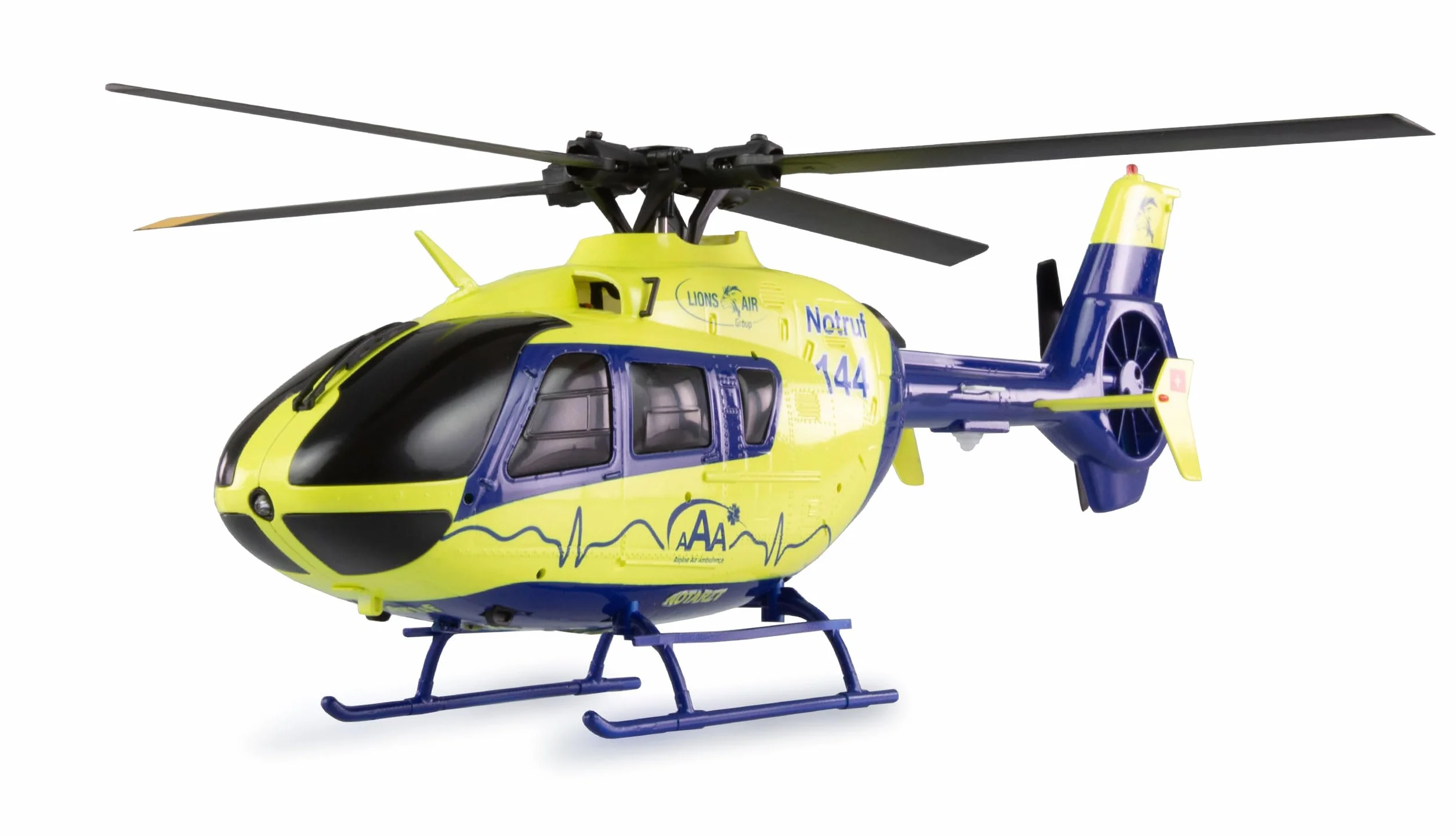 Amewi AFX-135 Pro Alpine Air Ambulance Helicóptero de 6 Canales teledirigido 6G RTF Amarillo neón