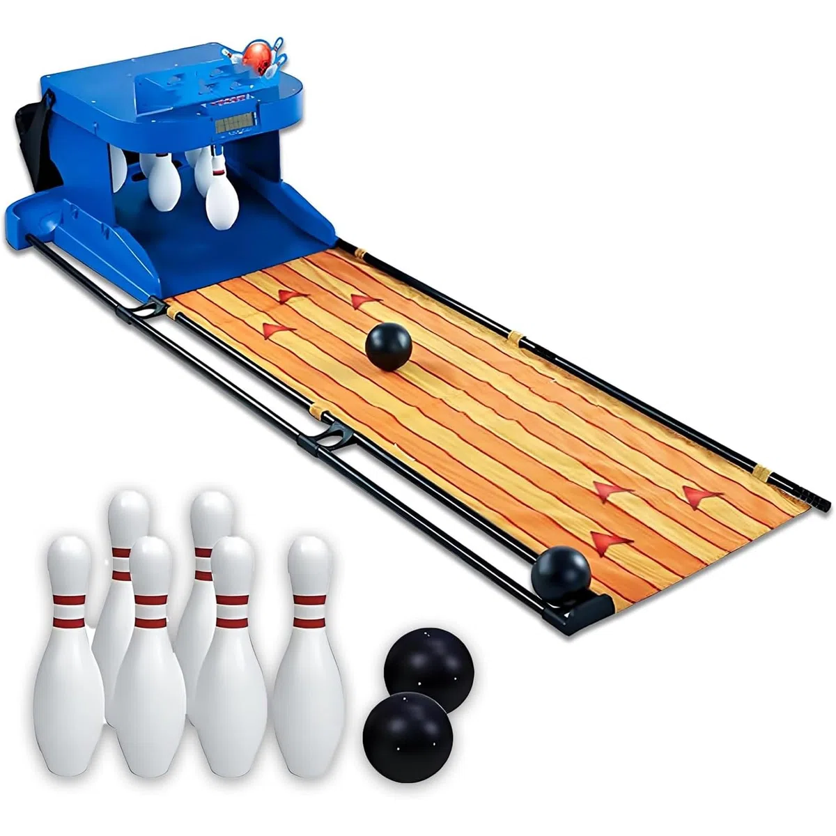 MáQuina De Bolos EléCtrica, Juego Familiar De 2/3,5 M, Juego De Bolos para NiñOs, Juego De Bolos ElectróNico Plegable, con Reinicio AutomáTico 2m