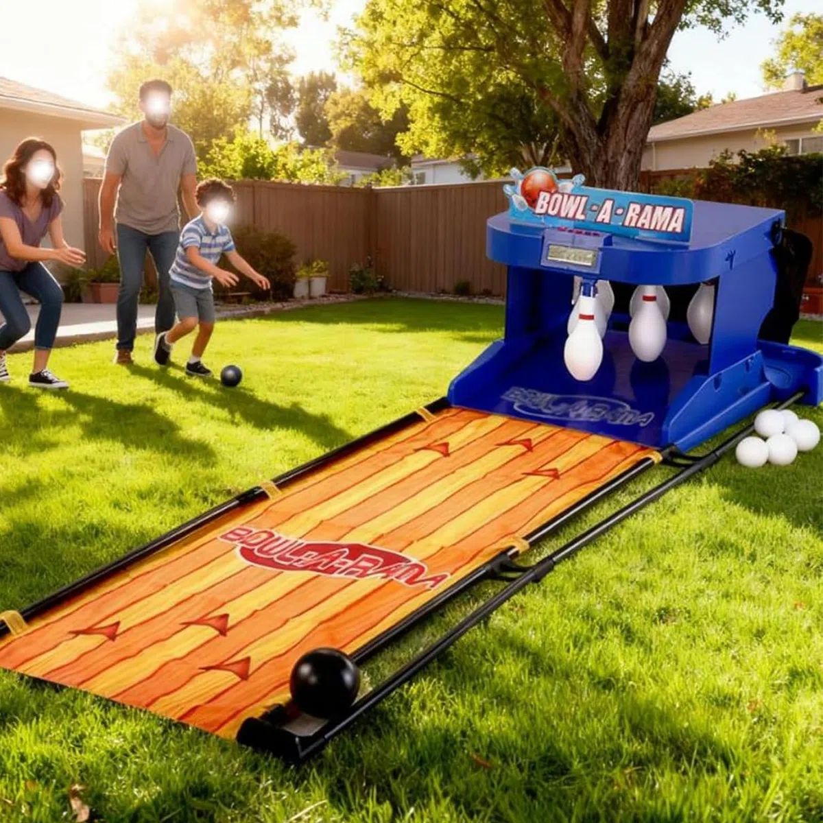 MáQuina De Bolos EléCtrica, Juego Familiar De 2/3,5 M, Juego De Bolos para NiñOs, Juego De Bolos ElectróNico Plegable, con Reinicio AutomáTico 2m