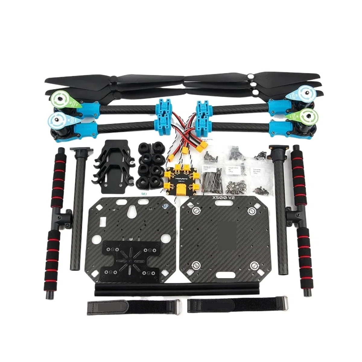 Kit de marco, compatible con HolyBro, X500 V2 500mm ARF | Cuerpo de fibra de carbono 144x144mm, 2mm, tren de aterrizaje 215mm, 610g(X500 V2 Frame Kit)