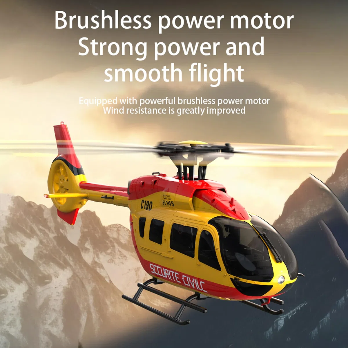 Helicóptero teledirigido, 2,4 GHz RC helicóptero con motor sin escobillas doble, 4 canales, posicionamiento de flujo óptico, estabilización de giroscopio de seis ejes