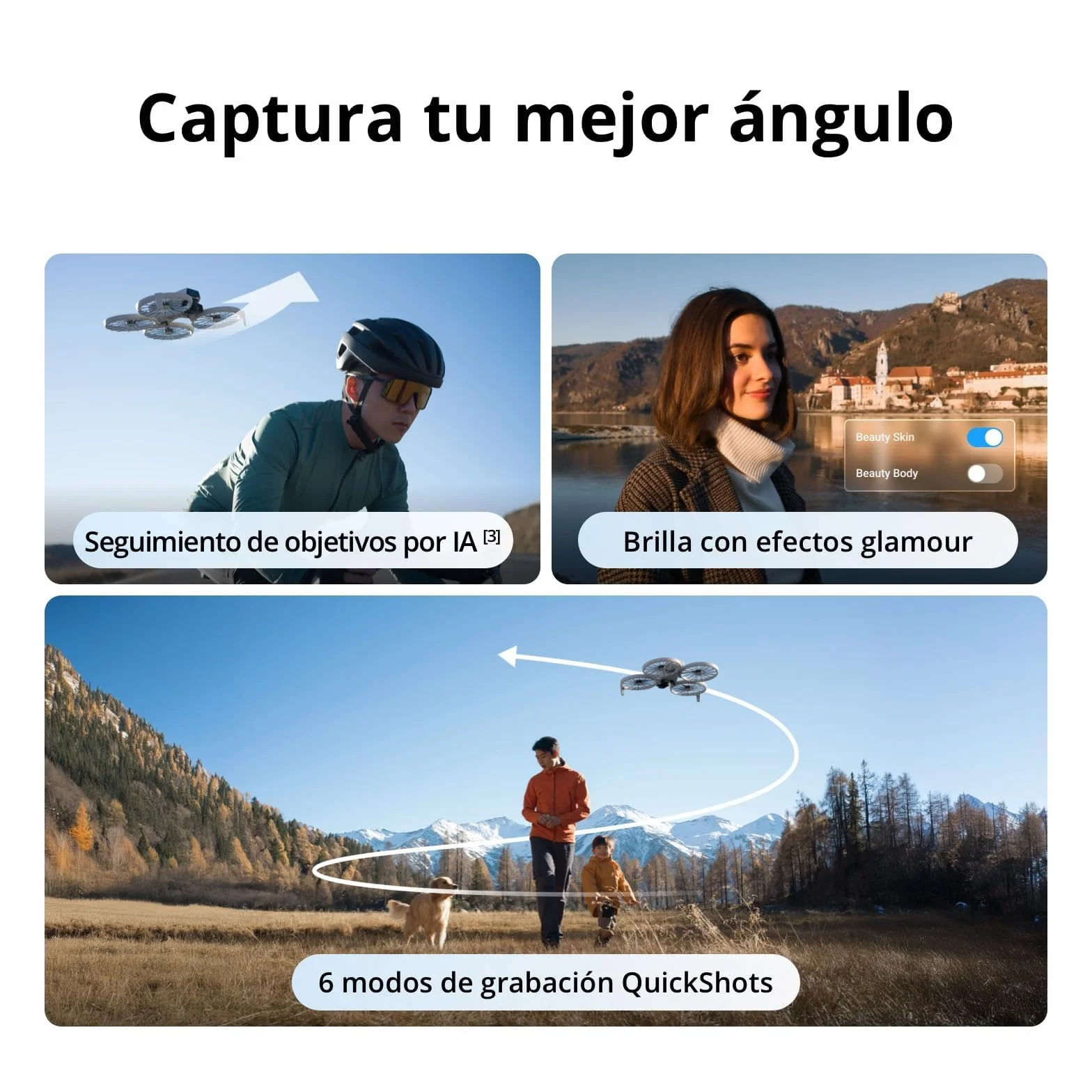 DJI Flip (RC-N3), dron con cámara 4K UHD para adultos, < 249 g | estabilización 3 ejes, vídeo a 13 km, despegue de la palma, retorno automático, 1 batería, vuelo de 31 min, vuelo inteligente
