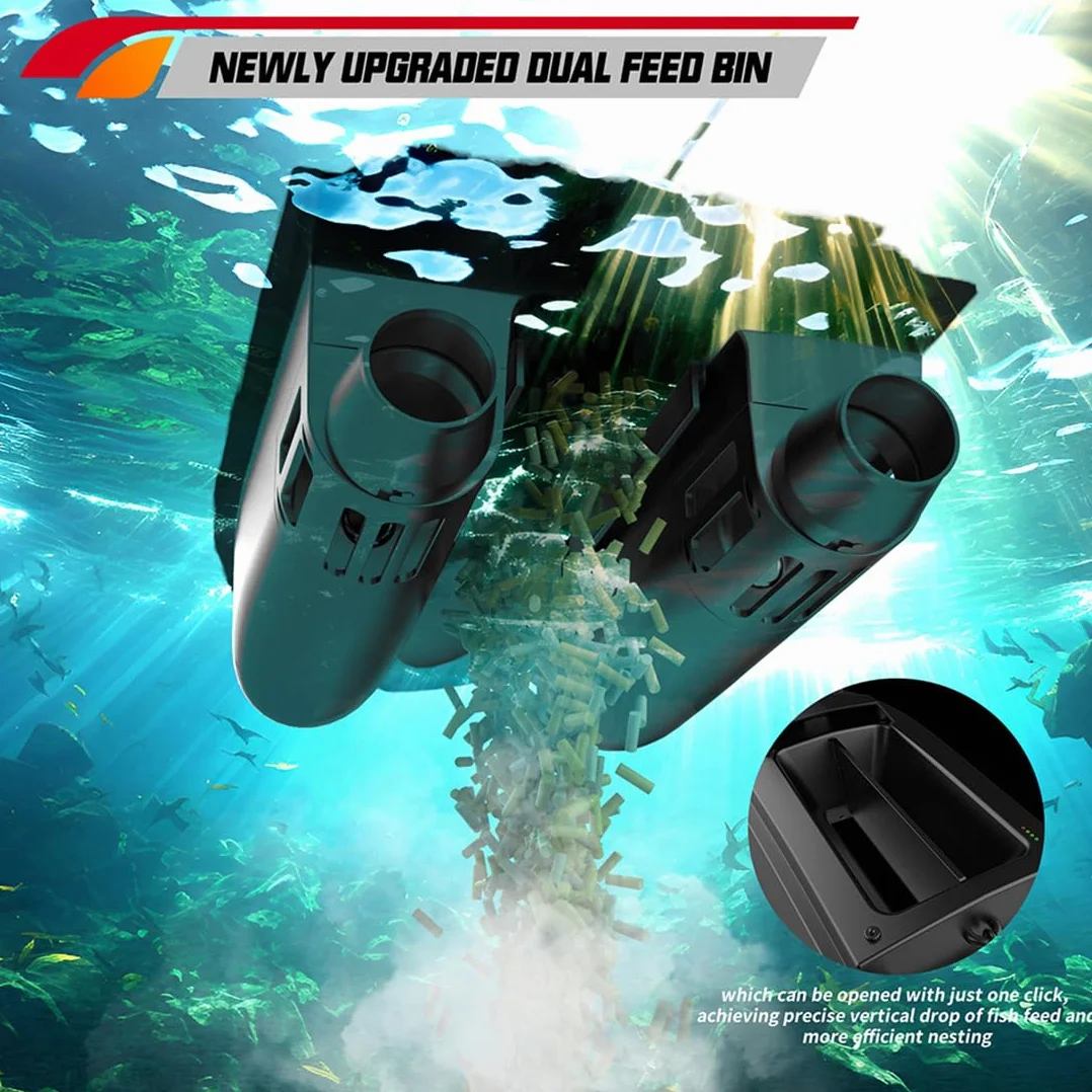 Barco de pesca teledirigido para cebo, V030 12V 2.4G 800M, control remoto para cebo, retorno automático, luces LED, 180 puntos de ruta GPS, barco de pesca teledirigido para lago (versión básica/negr
